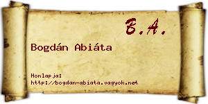 Bogdán Abiáta névjegykártya